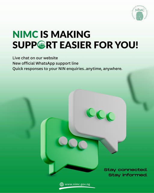 NIMC launches WhatsApp, live chat channels for NIN support