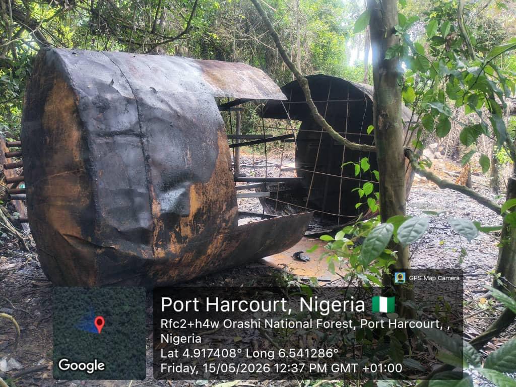 Navy dismantles illegal refining cluster in Rivers
