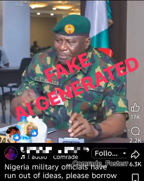 DHQ debunks fake AI-generated video purporting to show service chiefs