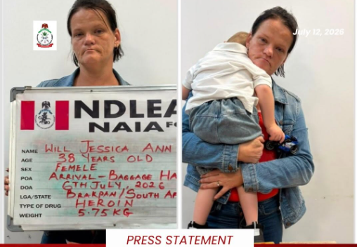 NDLEA nabs South African woman with child over heroin, seizes N10.3bn cannabis at Lagos port