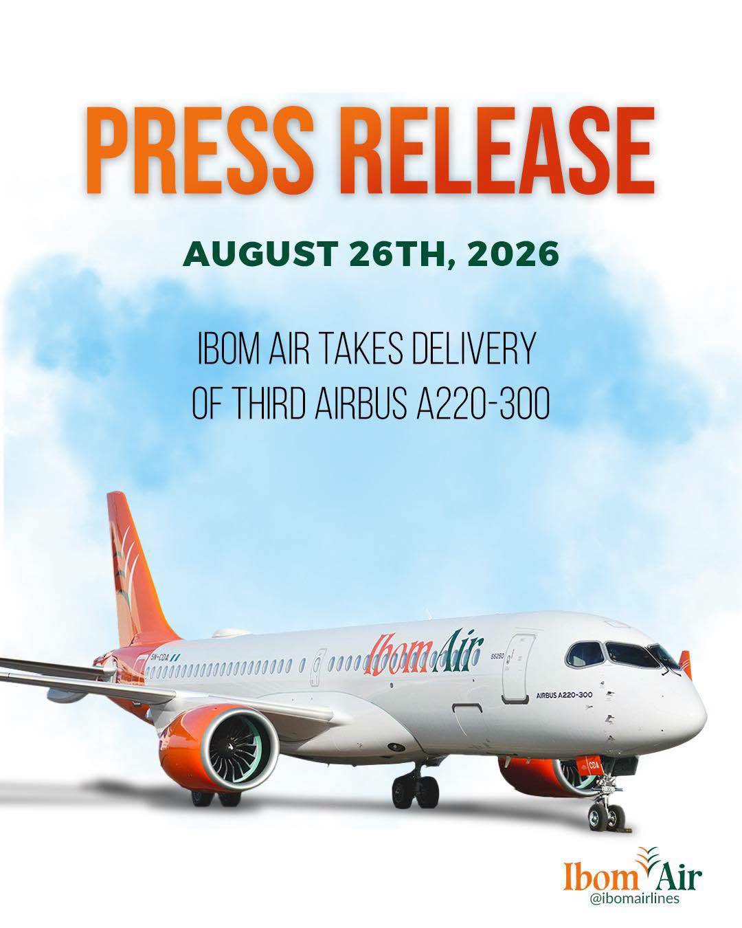 Ibom Air takes delivery of third airbus A220