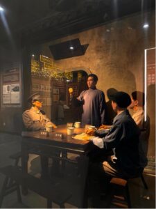 The founding meeting of the CPC Hangzhou Group, recreated through wax figures at the Memorial Hall on Xiaoying Lane.