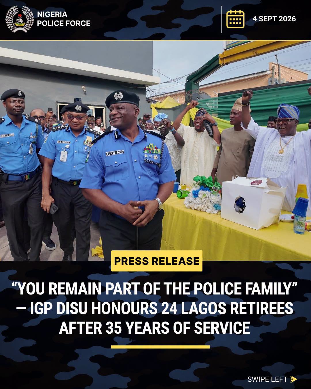 24 police retirees honoured after 35 years’ service in Lagos