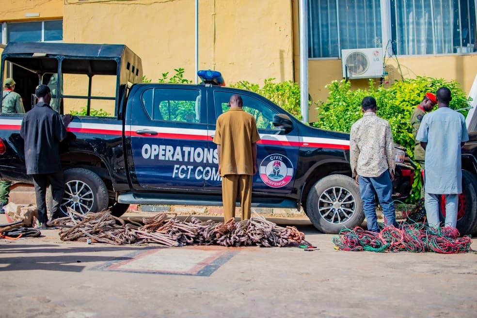 NSCDC busts alleged cable theft network in Abuja, arrests four, tracks buyers